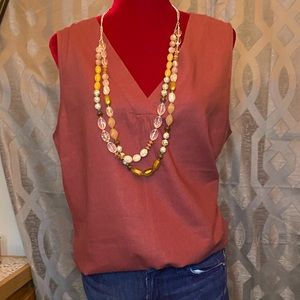 NWT Country to Coast Women’s Rust Color Linen Vest - (12)